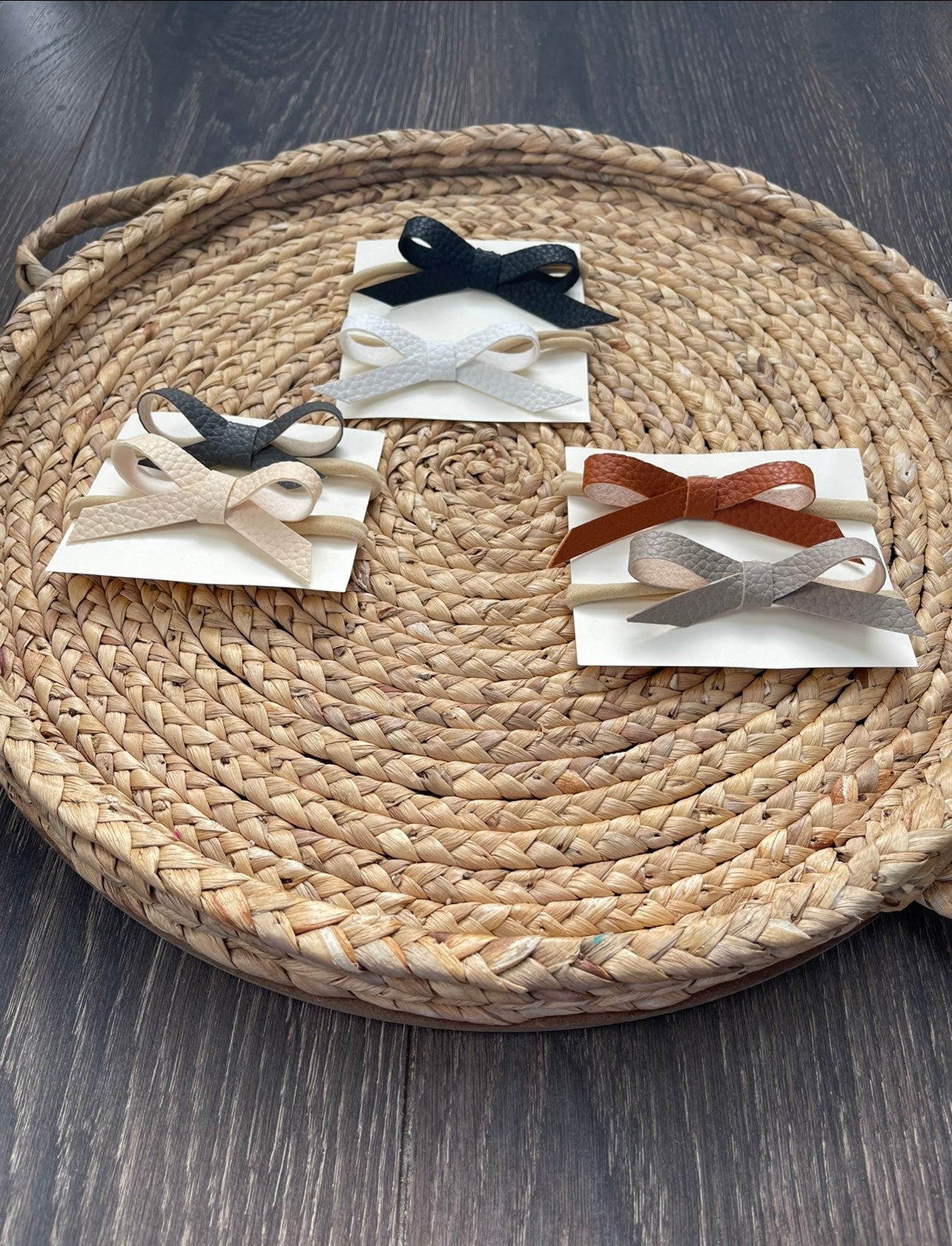 Leather dainty bows