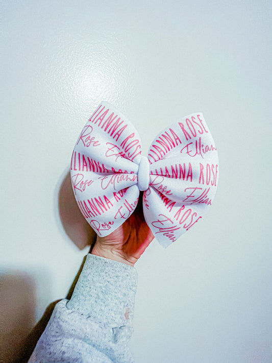 Custom One Color Name Bows