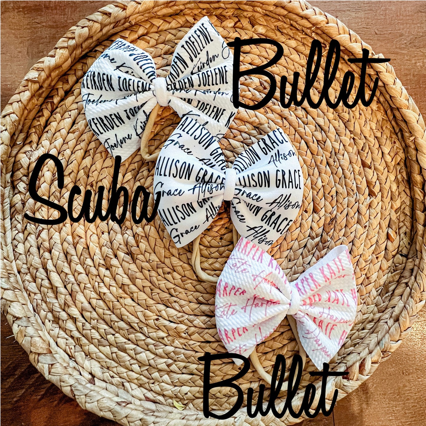 Custom One Color Name Bows